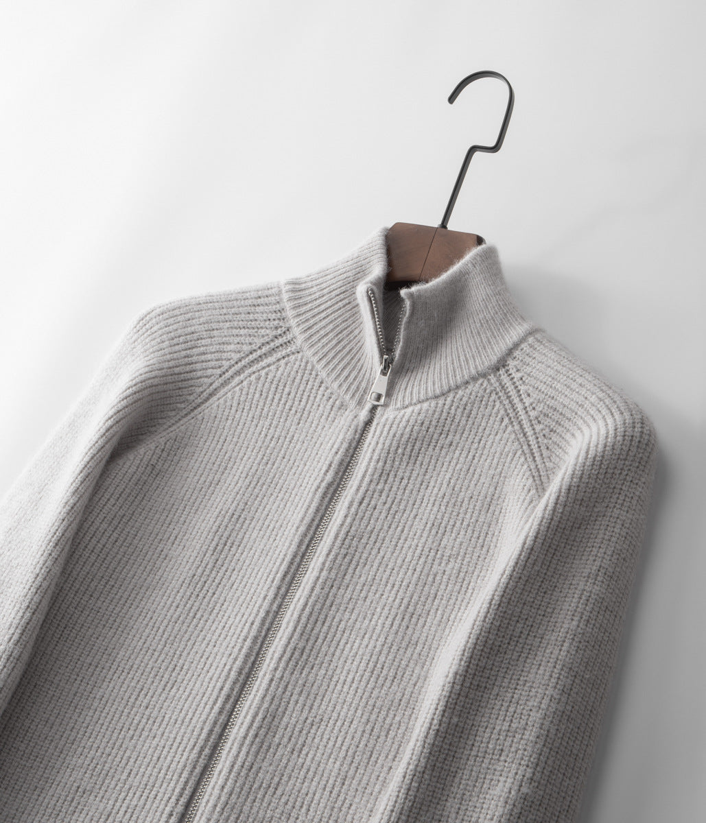 100% Merino Wool ZIPPED CARDIGAN