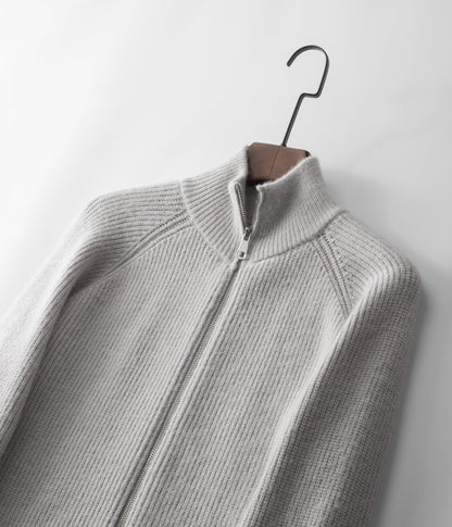100% Merino Wool ZIPPED CARDIGAN