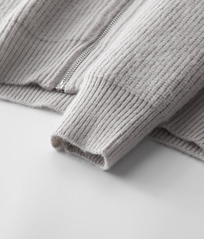 100% Merino Wool ZIPPED CARDIGAN