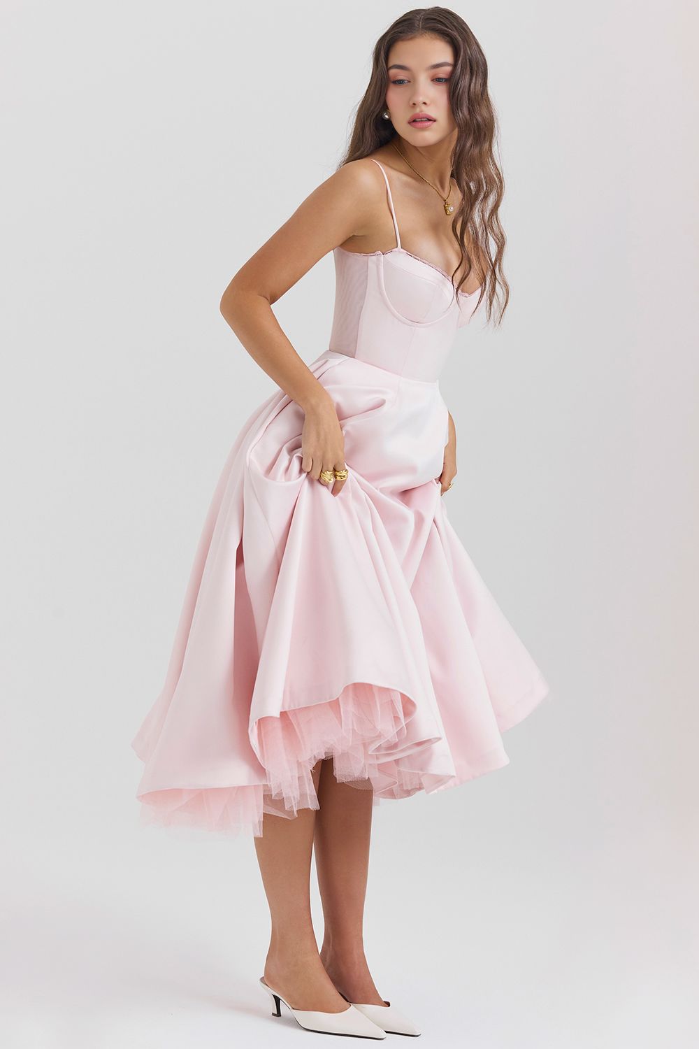 Retro Abendkleid mit Petticoat Retro Abendkleid mit Petticoat Rosa Chic 